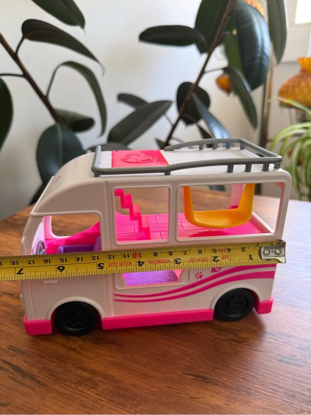 Barbie White, Bright Pink & Yellow Camper Van Play Vehicle